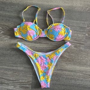 SHEIN Flower Multicolor Bikini Set